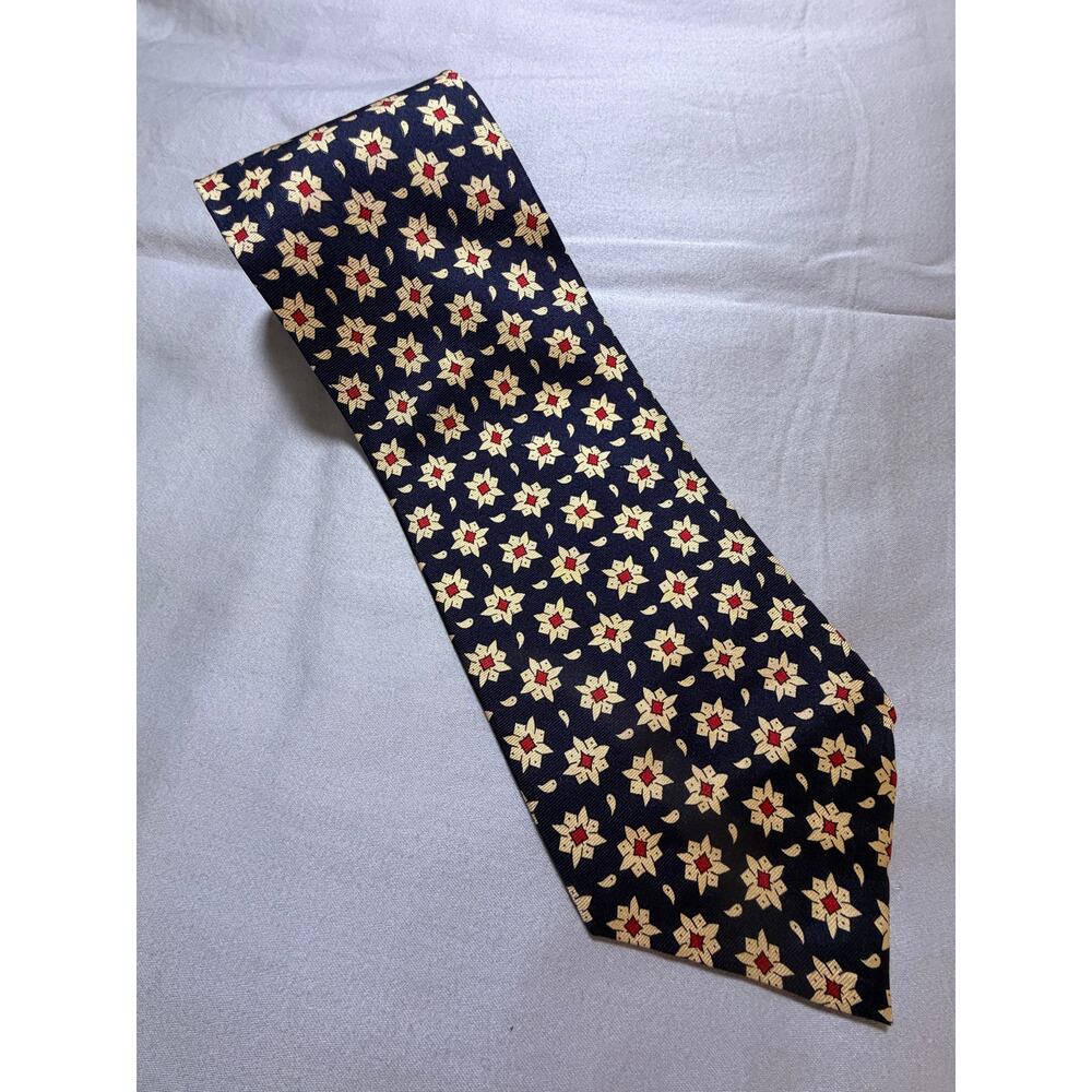 Vintage American Outpost, all silk, made in USA, geometric pattern tie‎